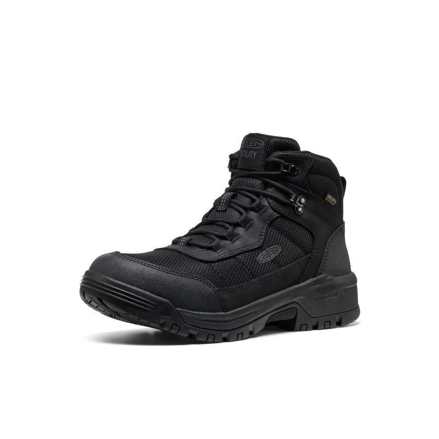 Men's Skokie Waterproof Work Boot (Soft Toe) | Black/Black - Image 3