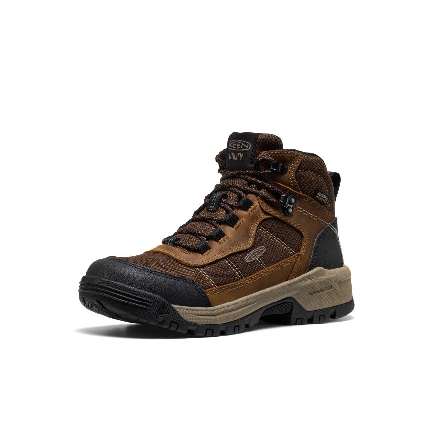 Women's Skokie Waterproof Work Boot (Soft Toe) | Bison/Black - Image 3